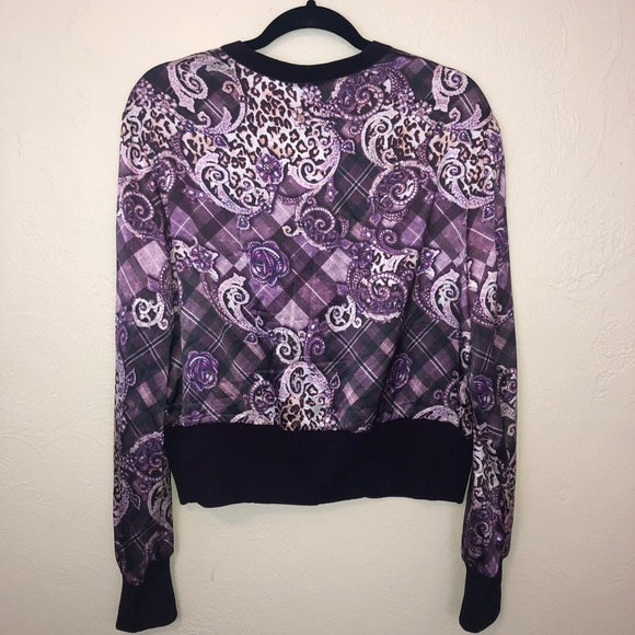 St. John Silk Purple Cardigan Shirt Blouse 12 - Picture 4 of 5